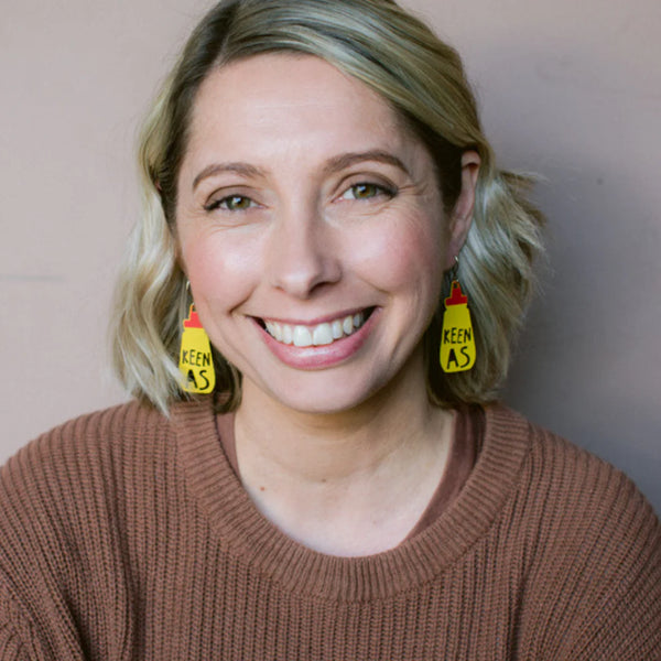 Keen As earrings in Mustard & Red | Denzandco