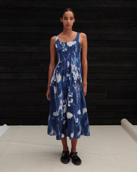 MIDNIGHT DRESS - Cyanotype Floral | Kowtow