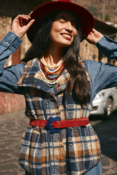 Alba Vest | Boom Shankar | Navy/Brown