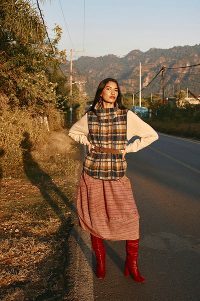 Alba Vest | Boom Shankar | Navy/Brown