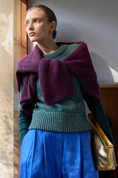 Luft Lurex Knit Top - Sage/Gold | Elk The Label