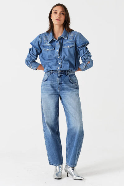 Embroidered Bo Jean - Malibu | Seventy + Mochi