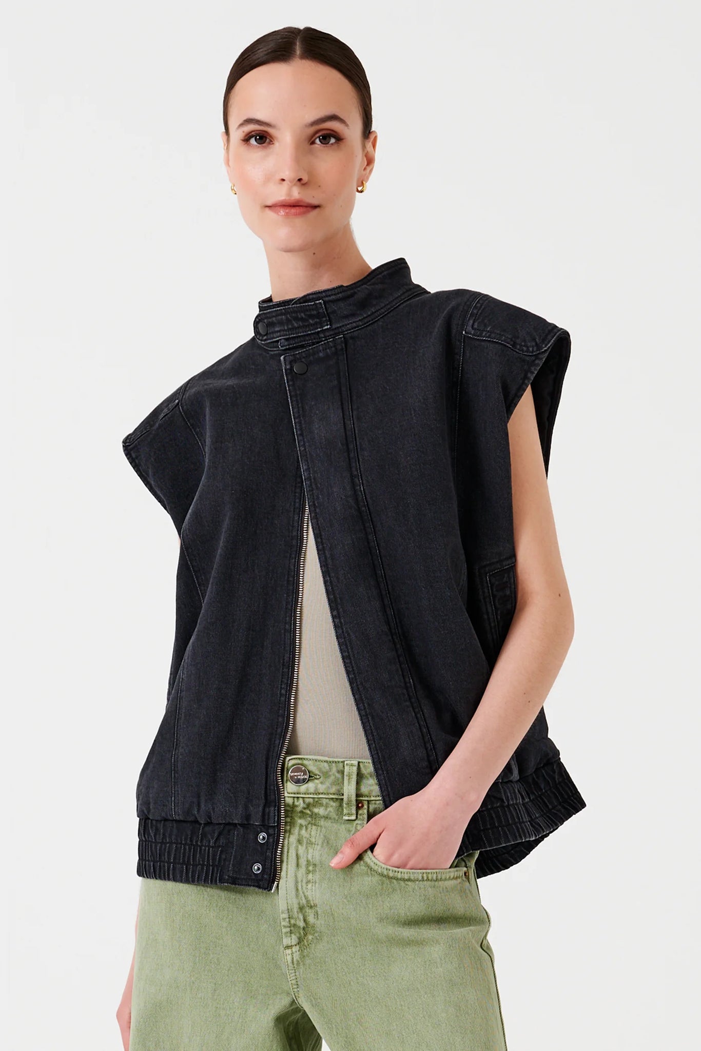 Sleeveless Oversized Juno - Washed Black | Seventy + Mochi