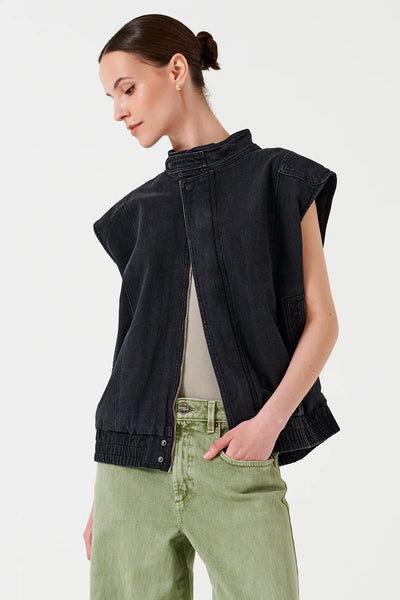 Sleeveless Oversized Juno - Washed Black | Seventy + Mochi