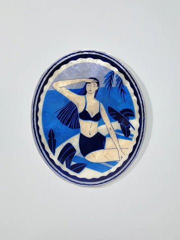 RESORT VIEW OVAL BLUE | Jones and Co