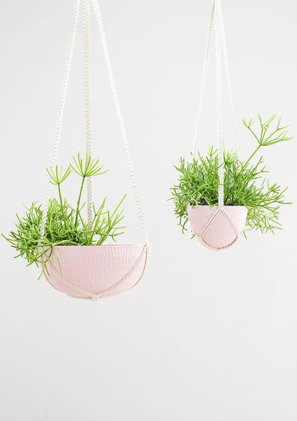 Macrame Hanging Planter - Large | Bright Pink | Angus & Celeste