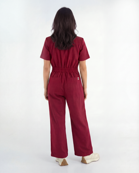 Stella Jumpsuit - Burgundy Red | Madge Goods