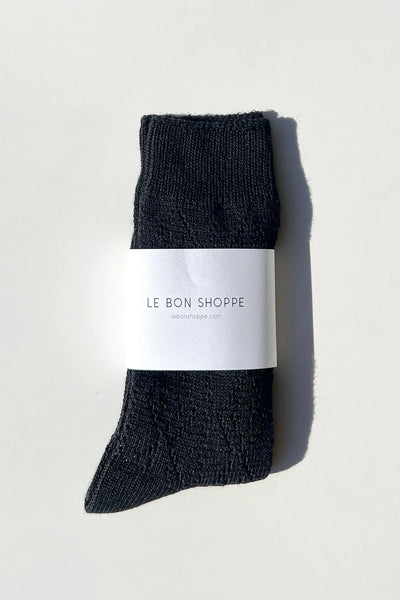 Model Eyelet Socks - Jet Black | Le Bon Shoppe