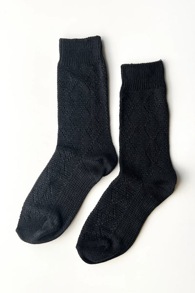 Model Eyelet Socks - Jet Black | Le Bon Shoppe