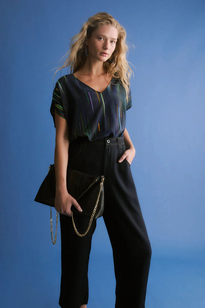 Kayra V Neck Top - Alinea Print | Elk The Label