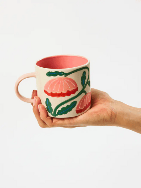 BLOOMIE PINK FLOWER MUG | Jones & Co