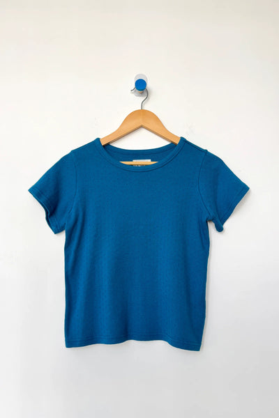 Pointelle Core Babe Tee - Sea Blue | Le Bon Shoppe