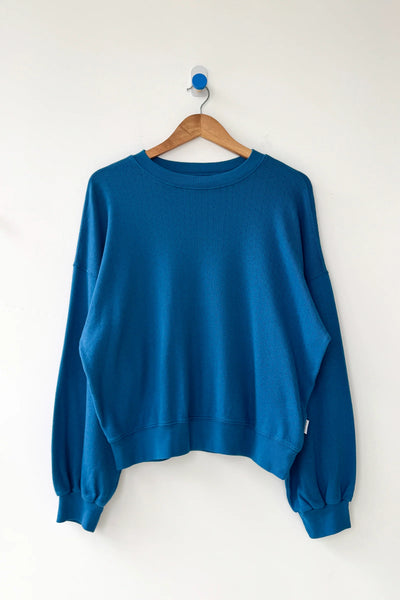 Pointelle Core Sweatshirt - Sea Blue | Le Bon Shoppe