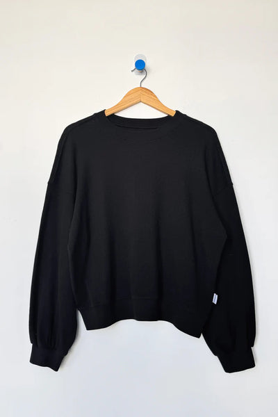 Pointelle Core Sweatshirt - Black | Le Bon Shoppe