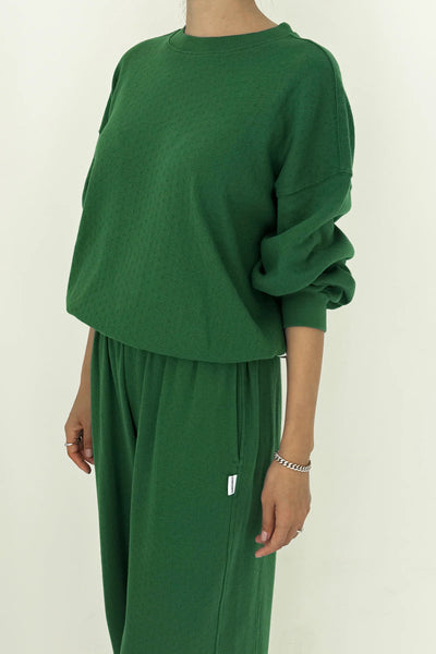Pointelle Core Sweatshirt - Moss Green | Le Bon Shoppe