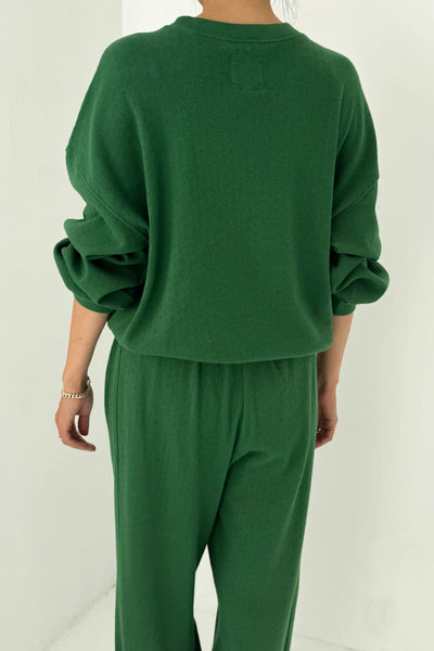 Pointelle Core Sweatshirt - Moss Green | Le Bon Shoppe