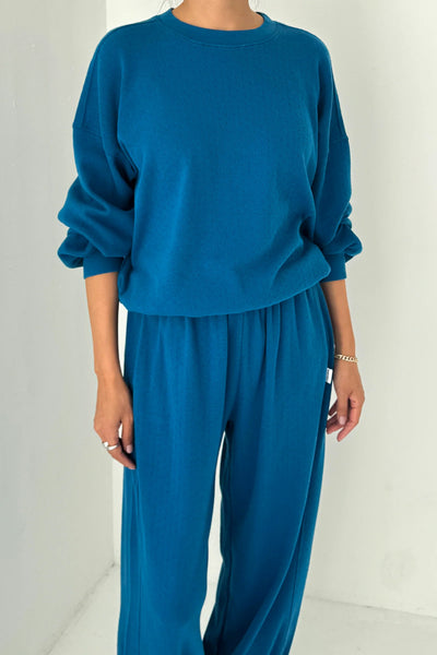 Pointelle Core Sweatshirt - Sea Blue | Le Bon Shoppe