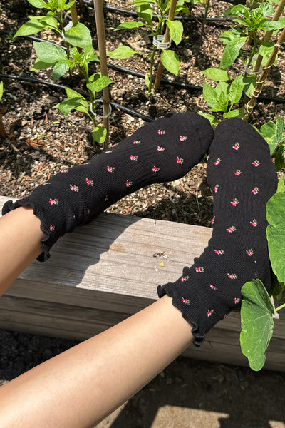 Ruffled Hugger Crew Socks - Petal | Le Bon Shoppe