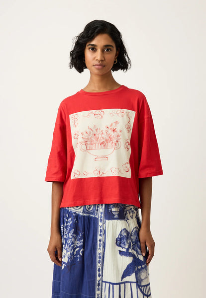 Tasmin Boxy Tee - Red Vase | Nancybird