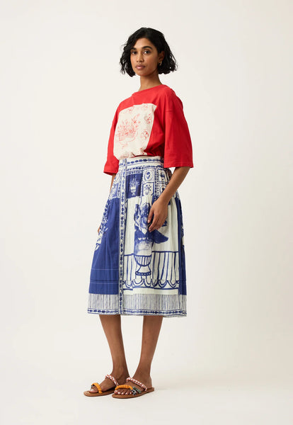 Coco Pintuck Skirt - Lyon Tile | Nancybird