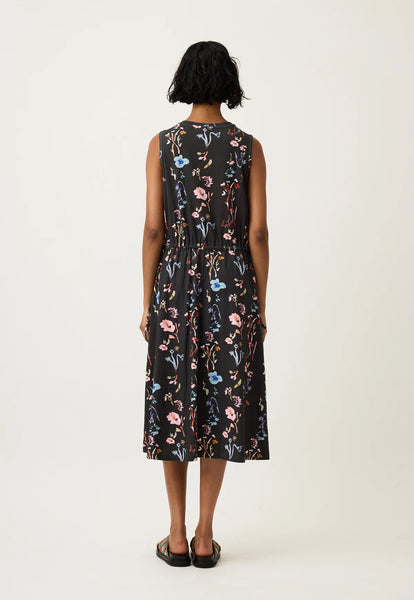 Lidia Tie Dress - Watercolour Charcoal | Nancybird