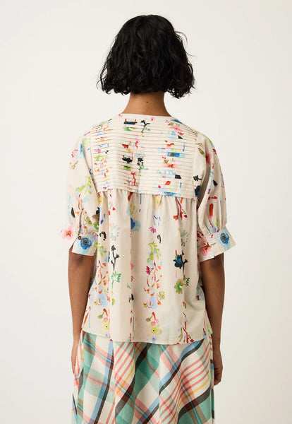 Gwen Blouse - Watercolour Cream | Nancybird