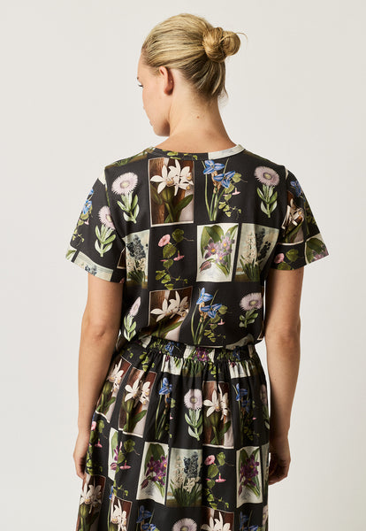 Apollo Tee - Charcoal Archive Floral | Nancybird
