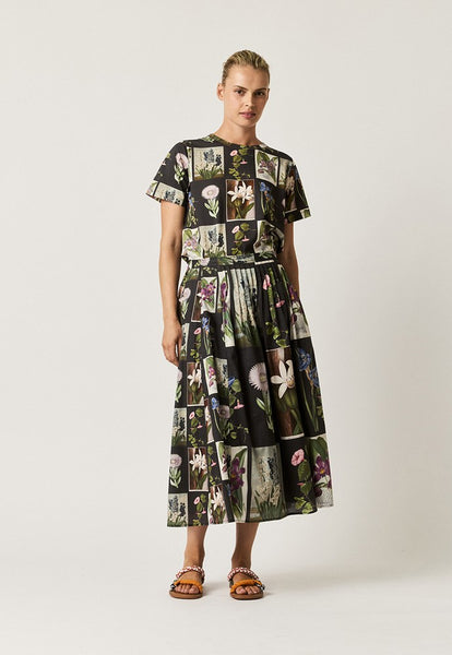 Apollo Tee - Charcoal Archive Floral | Nancybird