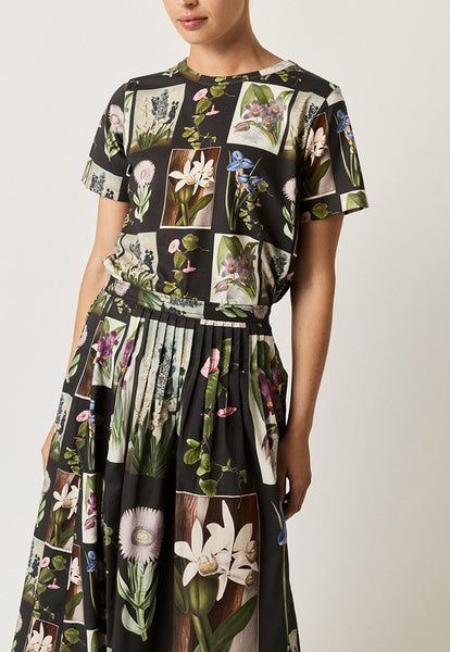 Apollo Tee - Charcoal Archive Floral | Nancybird