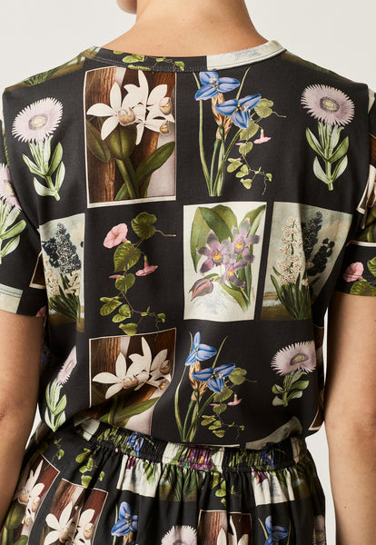 Apollo Tee - Charcoal Archive Floral | Nancybird