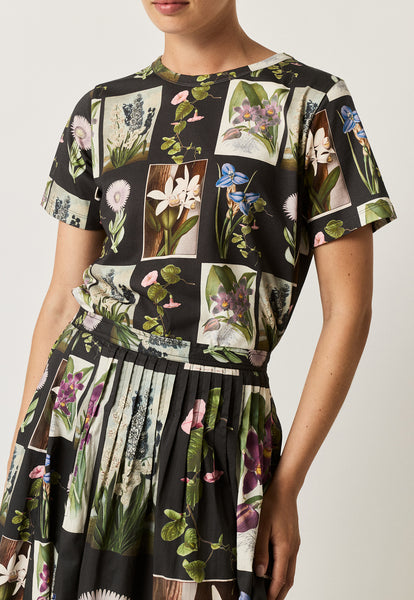 Apollo Tee - Charcoal Archive Floral | Nancybird