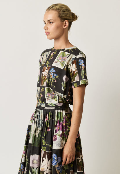 Apollo Tee - Charcoal Archive Floral | Nancybird