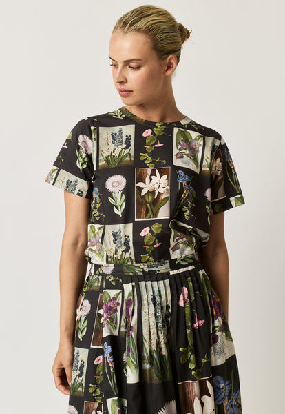 Apollo Tee - Charcoal Archive Floral | Nancybird