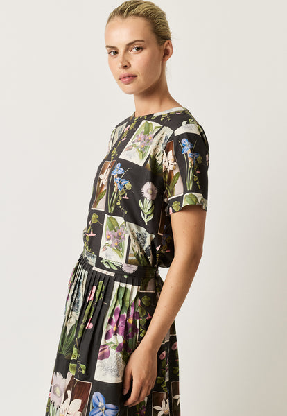 Apollo Tee - Charcoal Archive Floral | Nancybird