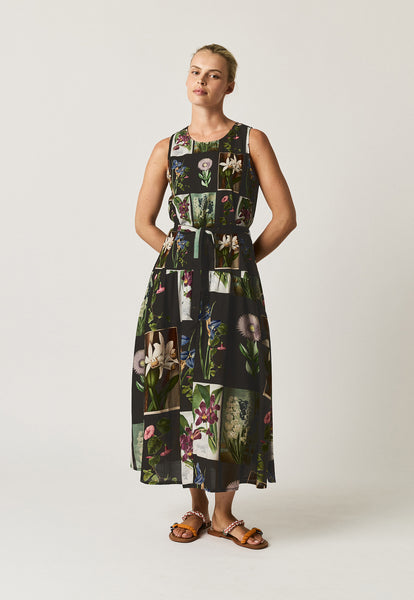 Clementine Dress - Charcoal Archive Floral | Nancybird
