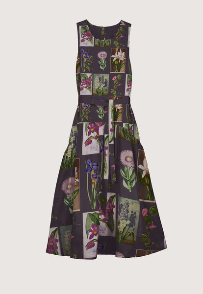 Clementine Dress - Charcoal Archive Floral | Nancybird