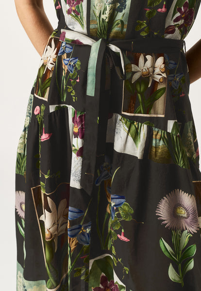 Clementine Dress - Charcoal Archive Floral | Nancybird