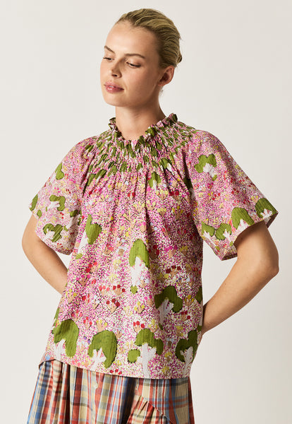 Meadows Frill Neck Top - View of Country | Nancybird