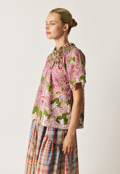 Meadows Frill Neck Top - View of Country | Nancybird