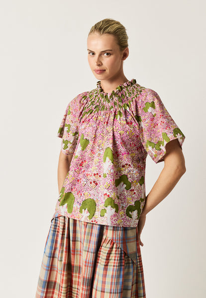 Meadows Frill Neck Top - View of Country | Nancybird
