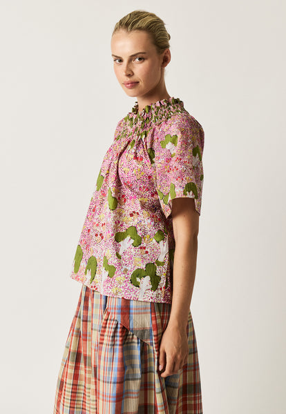 Meadows Frill Neck Top - View of Country | Nancybird