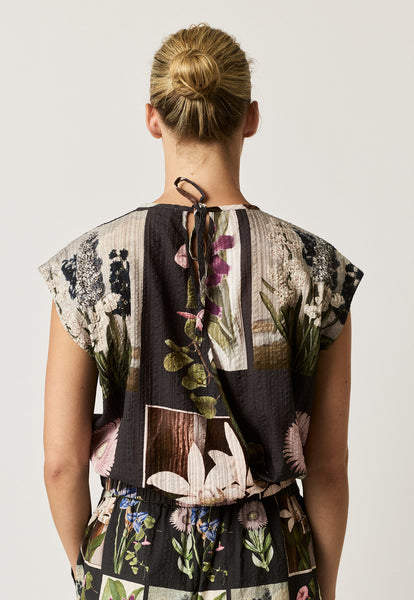 Sabrina Top - Charcoal Archive Floral | Nancybird - PREORDER