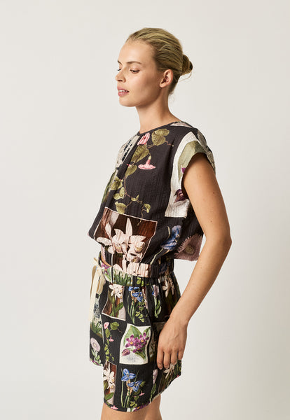 Sabrina Top - Charcoal Archive Floral | Nancybird - PREORDER