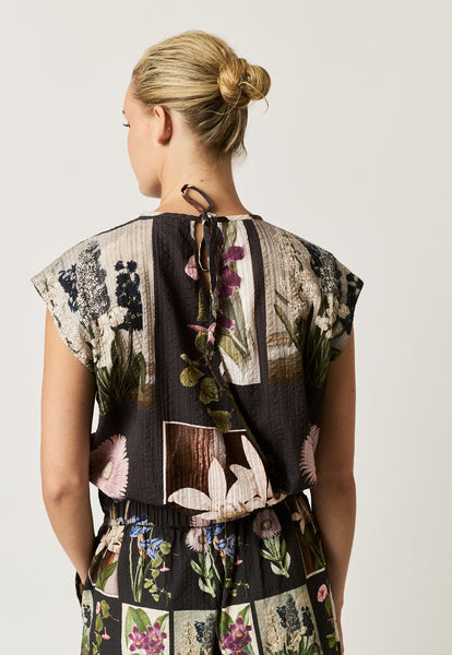 Sabrina Top - Charcoal Archive Floral | Nancybird - PREORDER