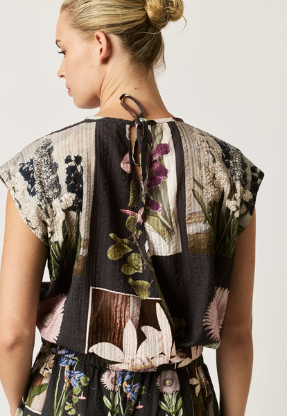 Sabrina Top - Charcoal Archive Floral | Nancybird - PREORDER