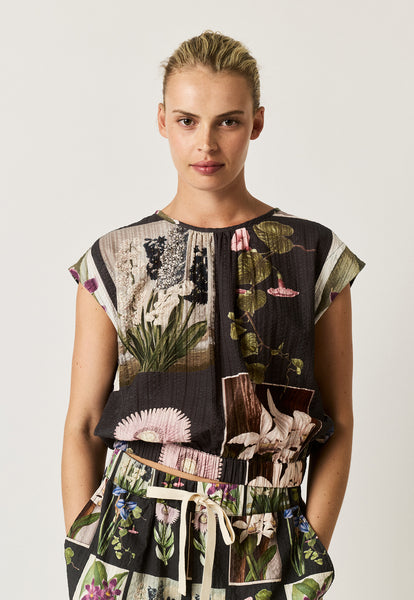 Sabrina Top - Charcoal Archive Floral | Nancybird - PREORDER