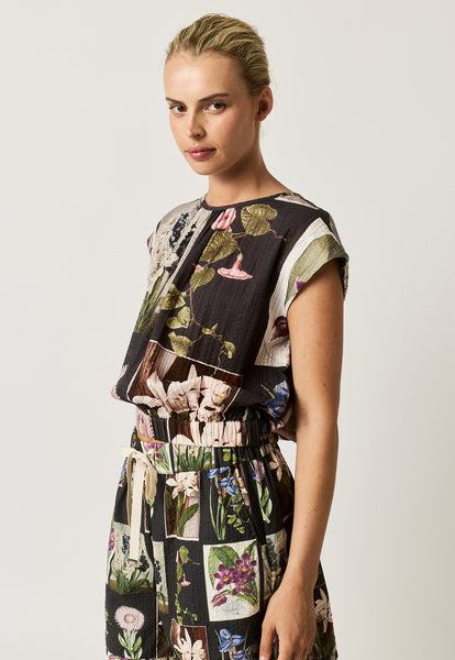 Sabrina Top - Charcoal Archive Floral | Nancybird - PREORDER