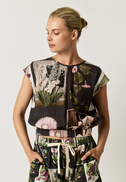 Sabrina Top - Charcoal Archive Floral | Nancybird - PREORDER