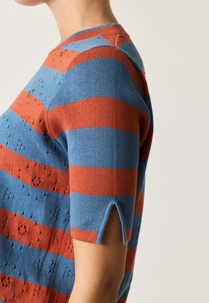 Rana Knit Tee - Terracotta Stripe | Nancybird