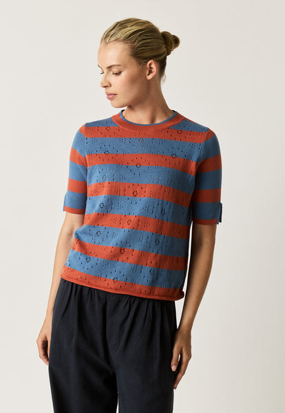 Rana Knit Tee - Terracotta Stripe | Nancybird